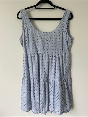 Sim & Sam Swiss Dot Knee Length Sleeveless Lined Cotton Dress With Tie Back